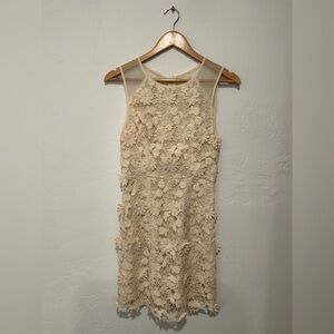 Urban Outfitters | Thistlepear | Cream appliqué dress | size 2